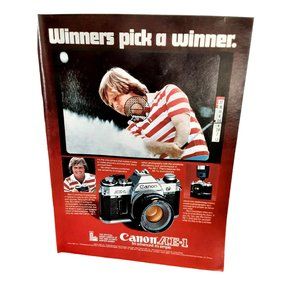 1979 Canon AE1 Camera Ben Crenshaw Golf Print Ad vintage 70s